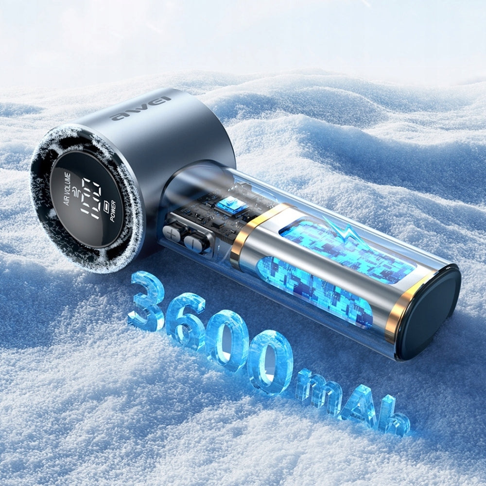 Mini Handheld Windmill AWEI F38 USB-C Travel Windmill Compact Dominant color blue