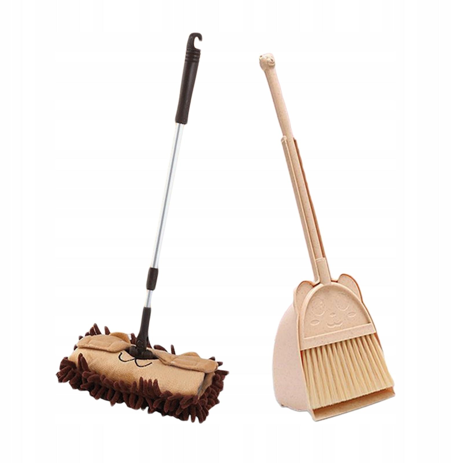 Mini Mop with Dustpan, Toddler Cleaning Toy Set, Children's Beige Brand no brand