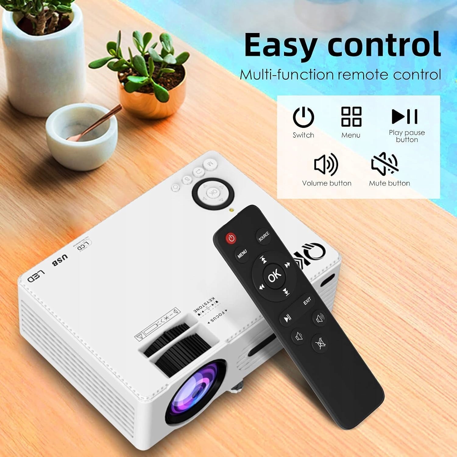 Mini PROJECTOR Full HD 1080P YOOYAA AK-80 Manufacturer code Projektor rzutnik FULL HD Przenośny