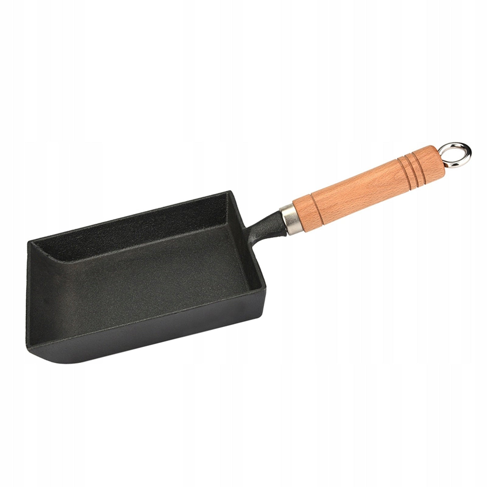 Mini Pan Iron Omelette Pot Tamagoyaki Wooden Handle W3
