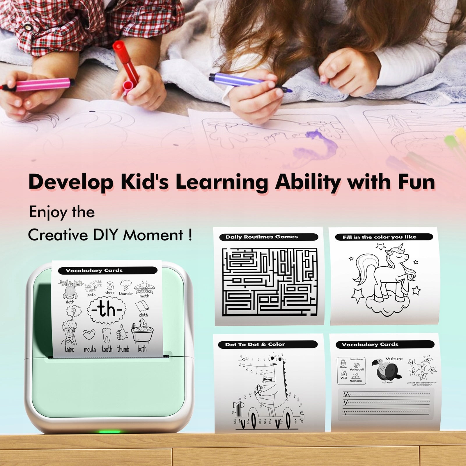 Mini Pocket Printer Portable Thermal Printer For Instant Brand no brand