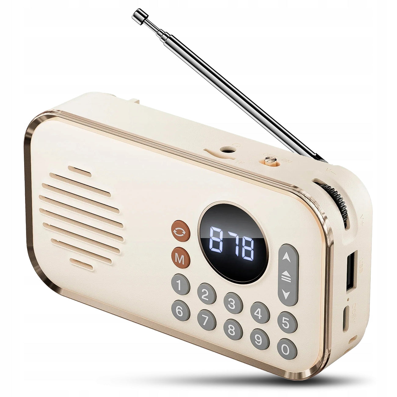 Mini Portable FM Radio Retro MP3 USB microSD Antenna Bluetooth Speaker