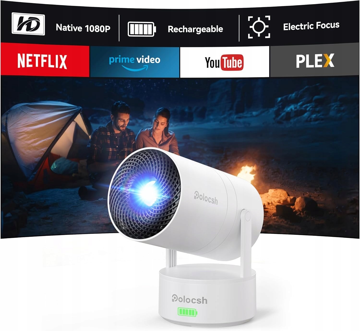 Mini Projector 1080P Android WiFi Bluetooth 4K HDMI LED Portable Projector