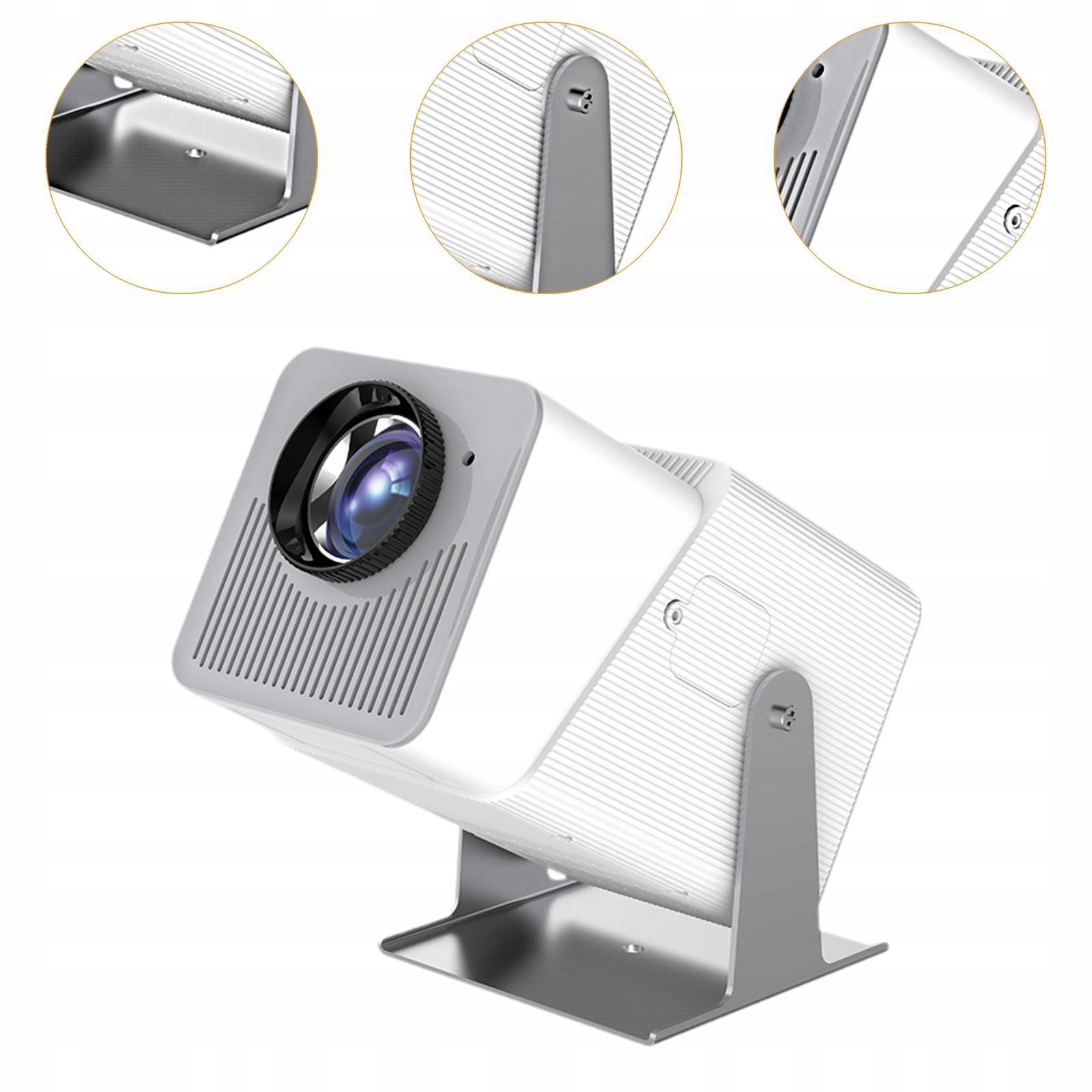Mini Projector High Performance 720P Screen Mirroring Function Home White Model Portable Projection