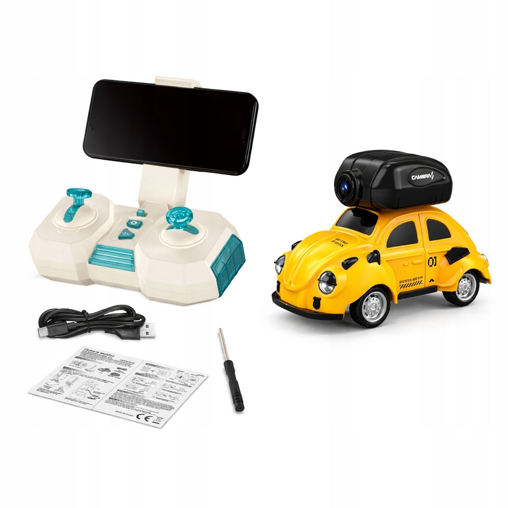 Mini RC Car with HD Camera Remote Controlled Retro Model Video Images