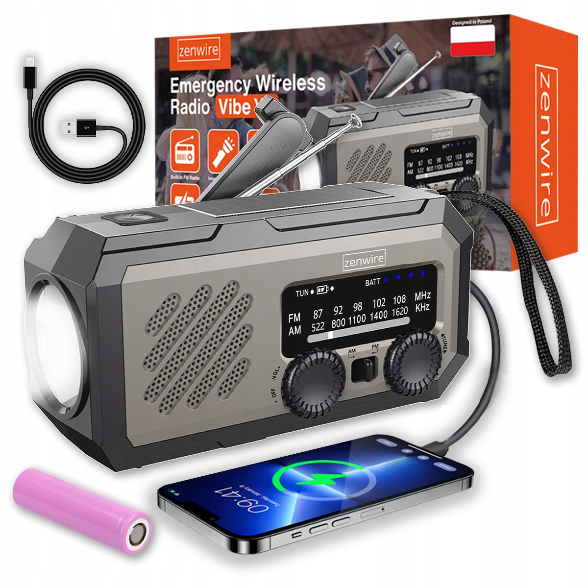 Mini Radio Portable Solar Emergency Construction for Crank Batteries Powerbank