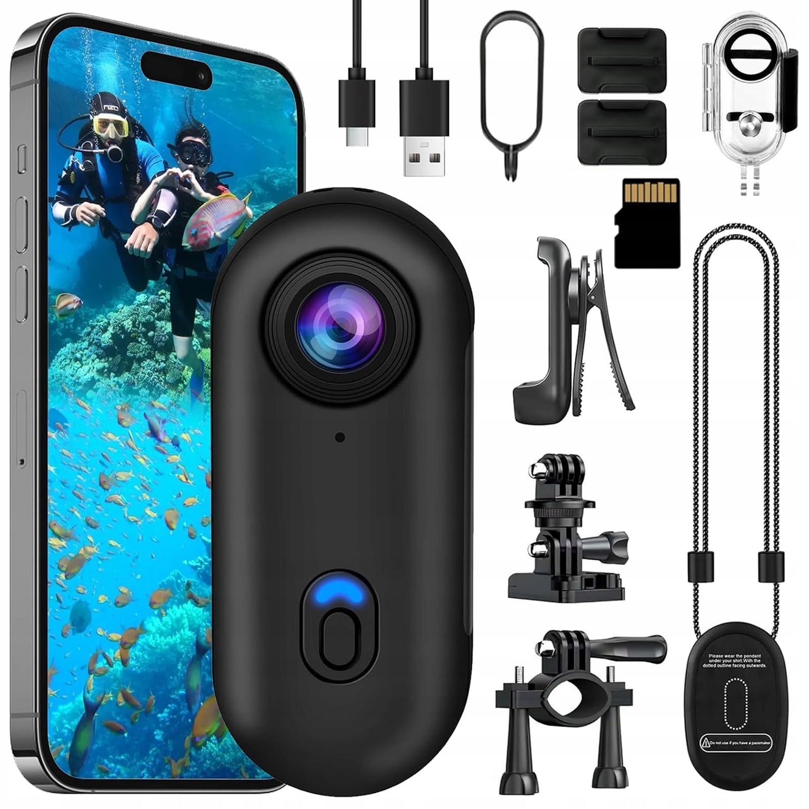Mini SPORTS CAMERA 128G 1080p WATERPROOF WIFI Magnetic Holder Brand no brand