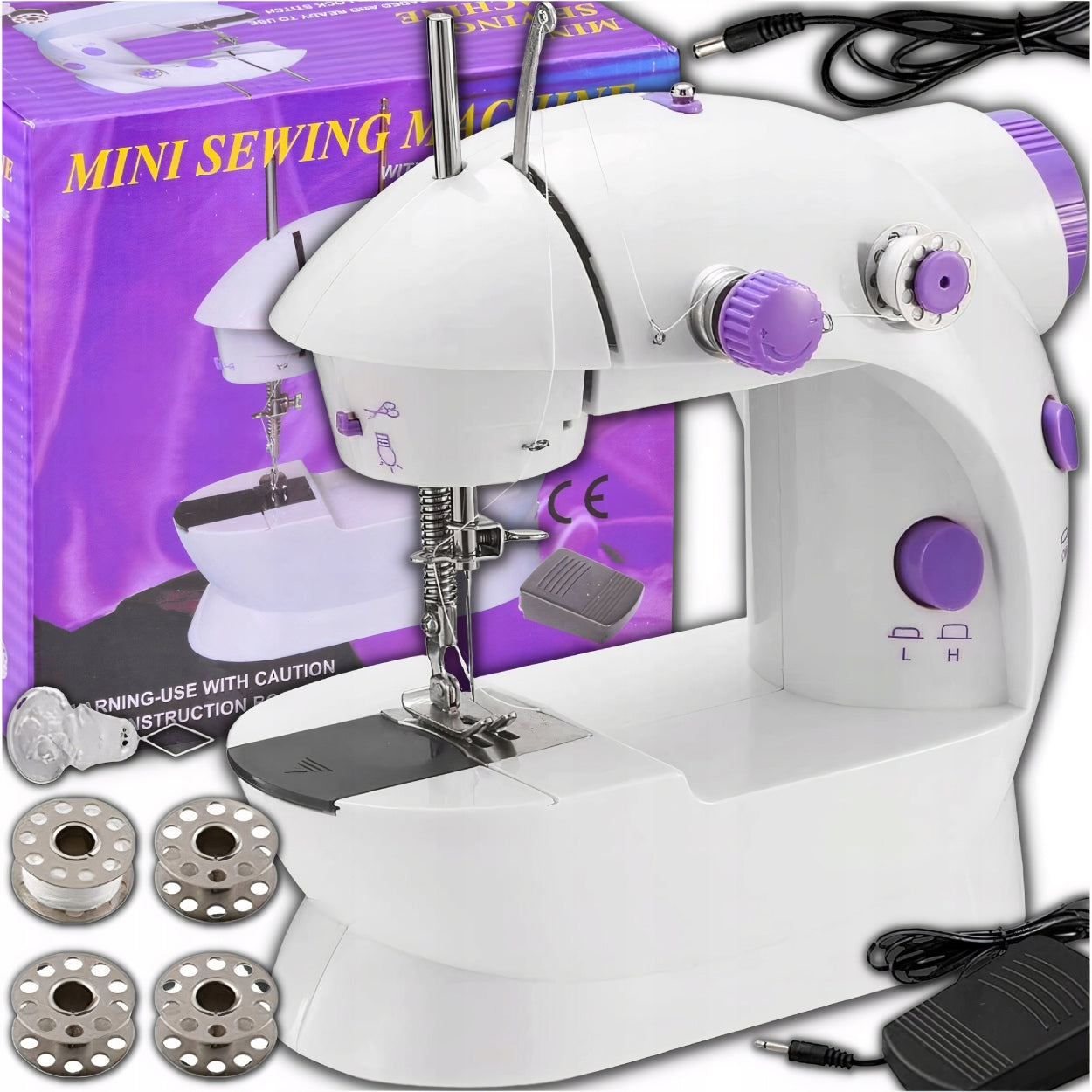 Mini Sewing Machine Led Backlight Portable 2 Modes + Akcesoria Manufacturer code Garden_Maker