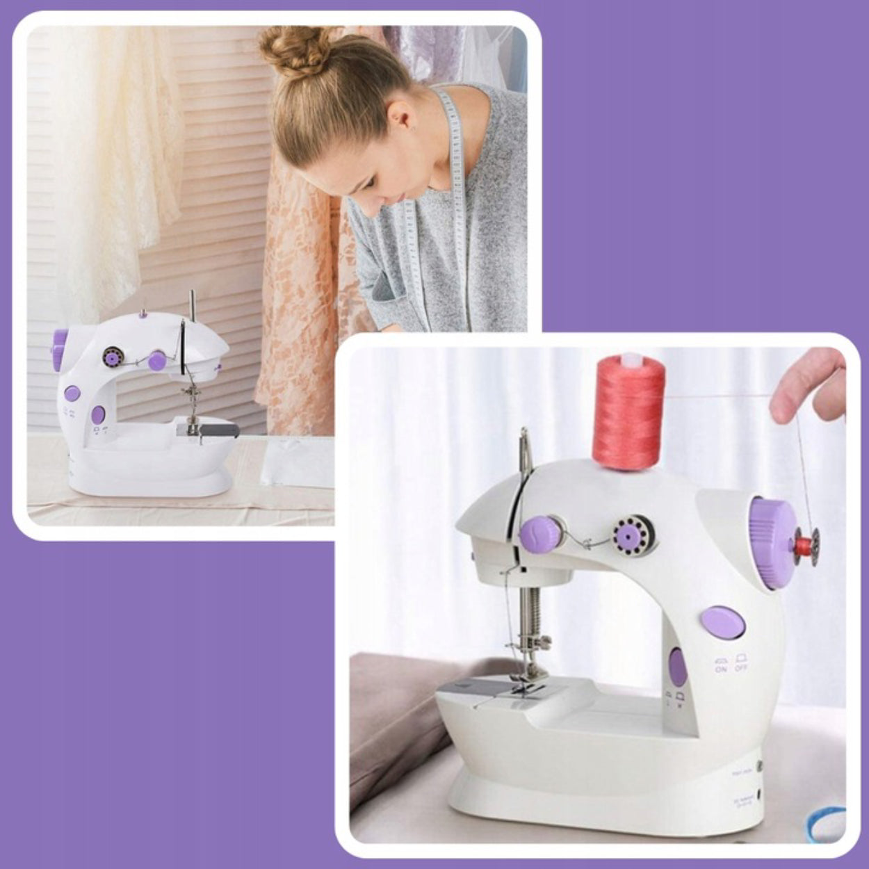 Mini Sewing Machine Led Backlight Portable 2 Modes + Akcesoria Number of stitches 1
