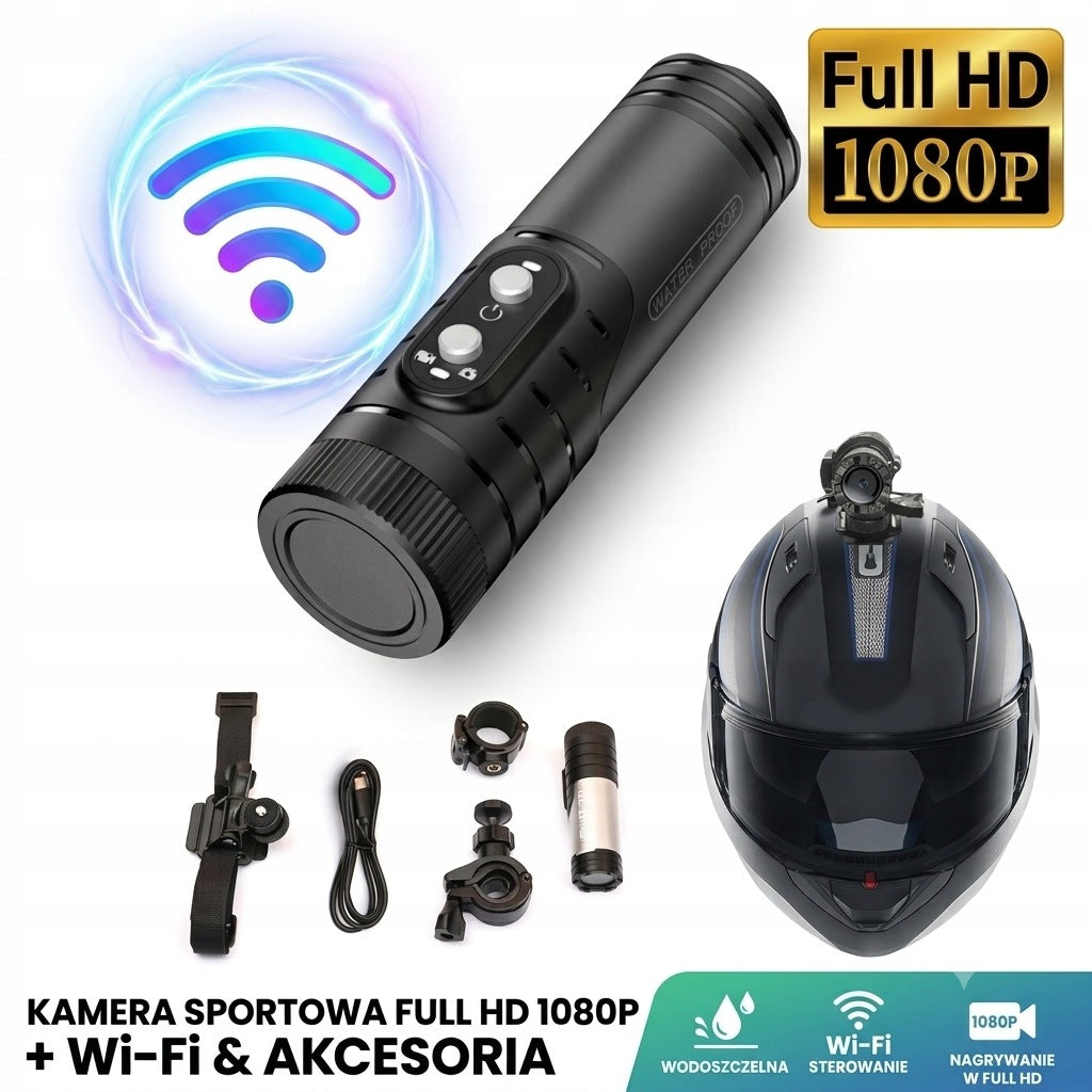 Mini Sports Camera 1080P WiFi Motorcycle Bicycle HELMET Waterproof POV