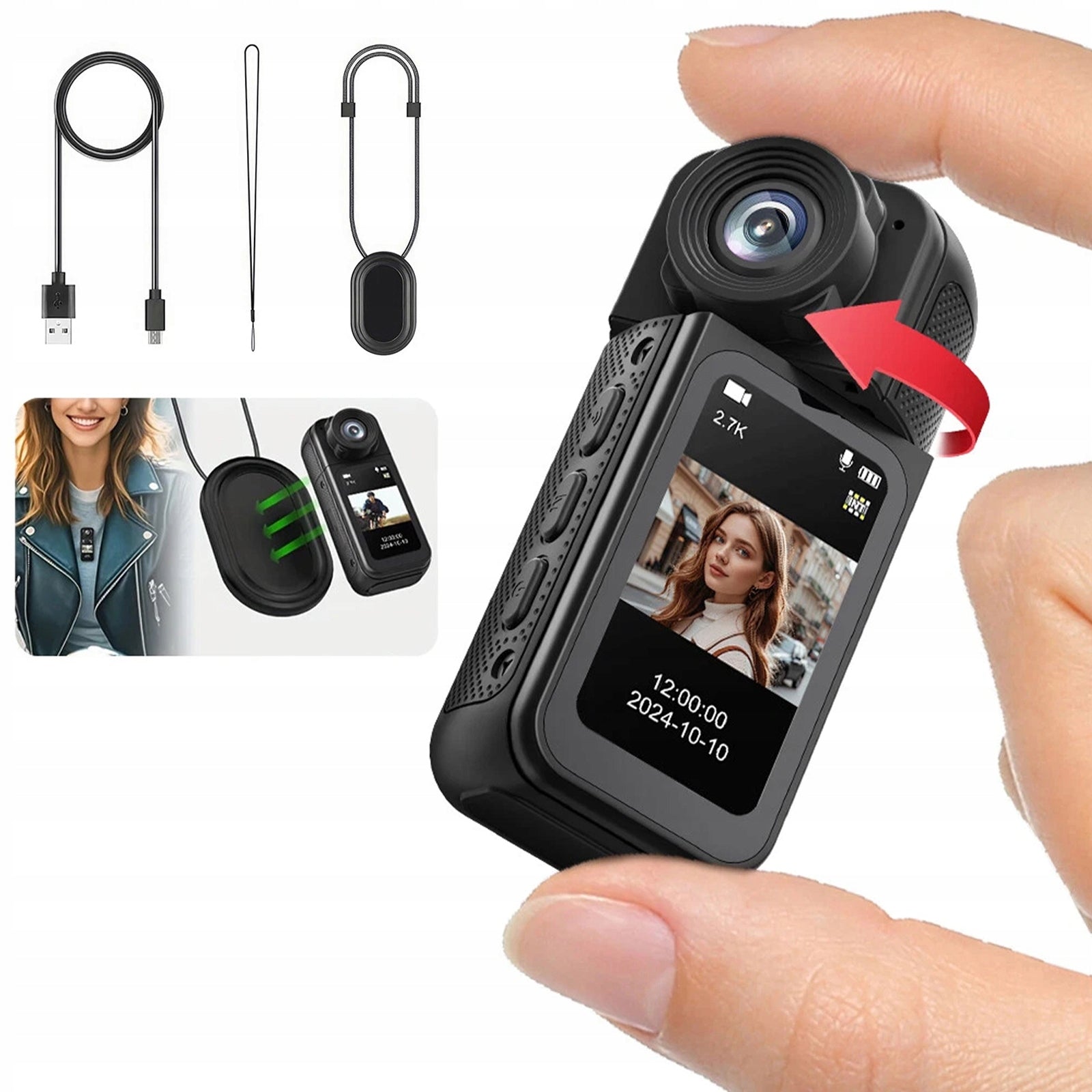 Mini Sports Camera, HD 1080P Holder Clip String Set Brand no brand