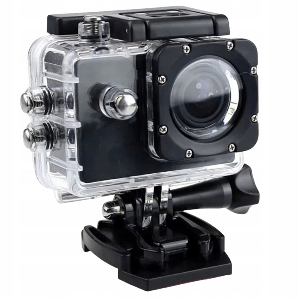 Mini Sports Camera Waterproof Up to 30m FULL HD 1080p Black + Akcesoria Packaging status original