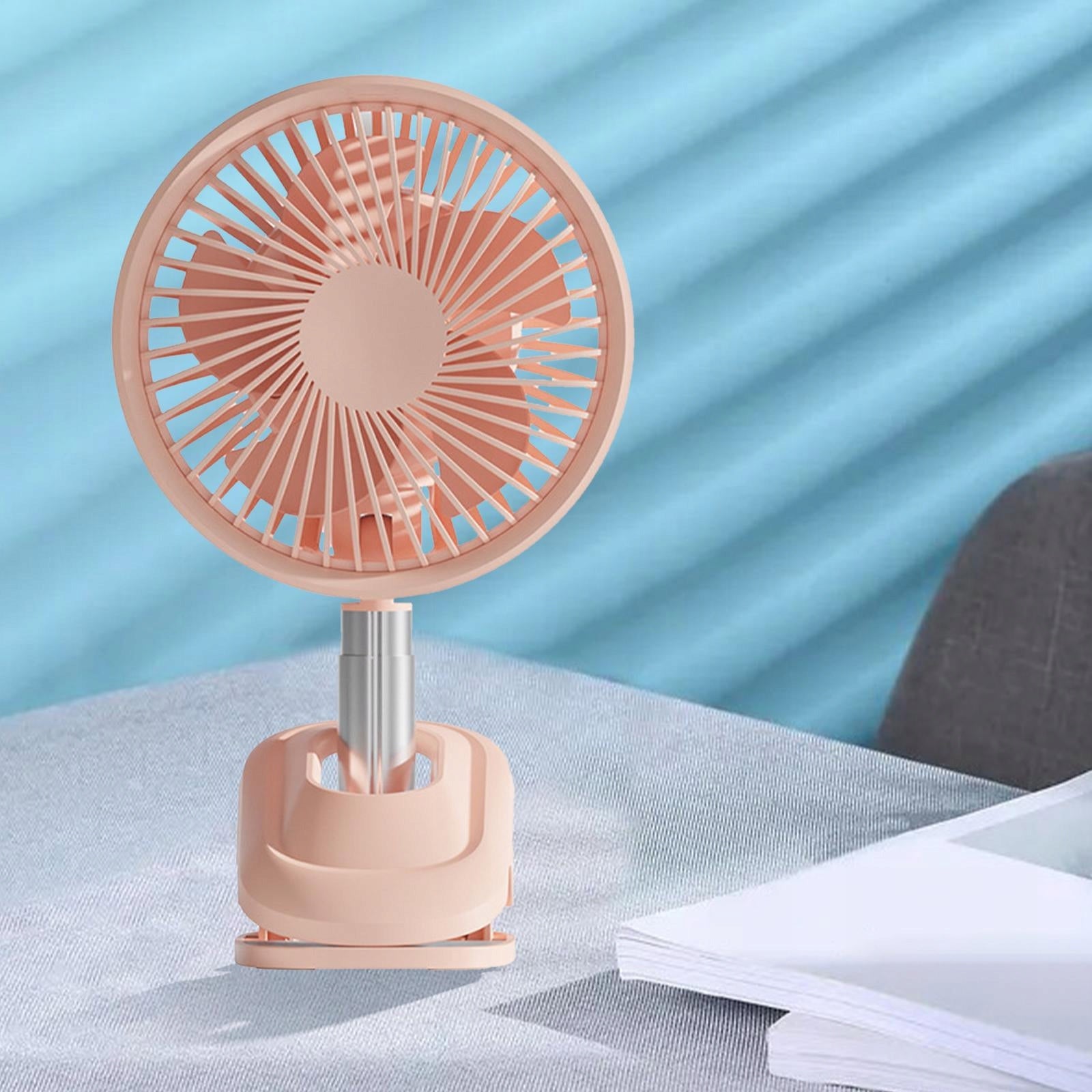 Mini Table Fan Clip On Type Cooler 360 Degree pink Dominant color multicolor