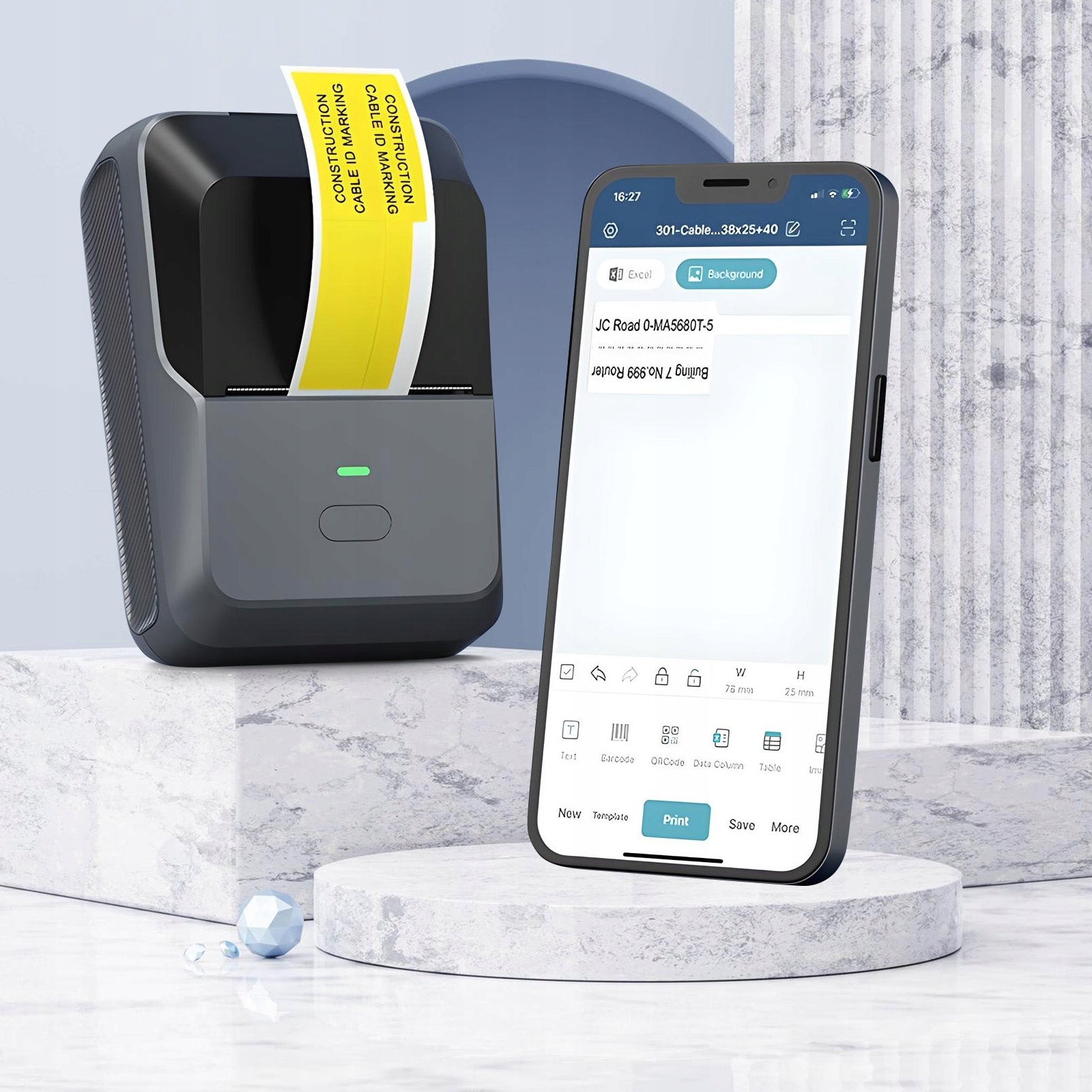 Mini Thermal Printer for Photo Sticker Labels Portable Bluetooth Type-C Manufacturer code 9625657