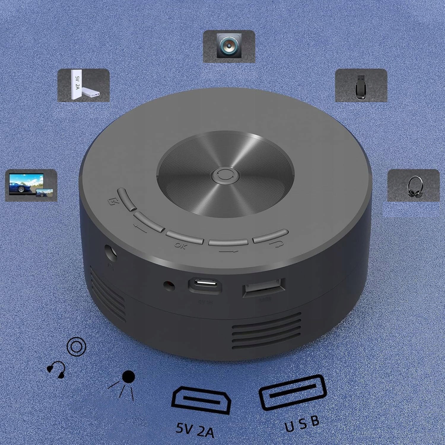 Mini Video Projector, Portable LED Projector with Phone Same Screen Model Mini Projektor
