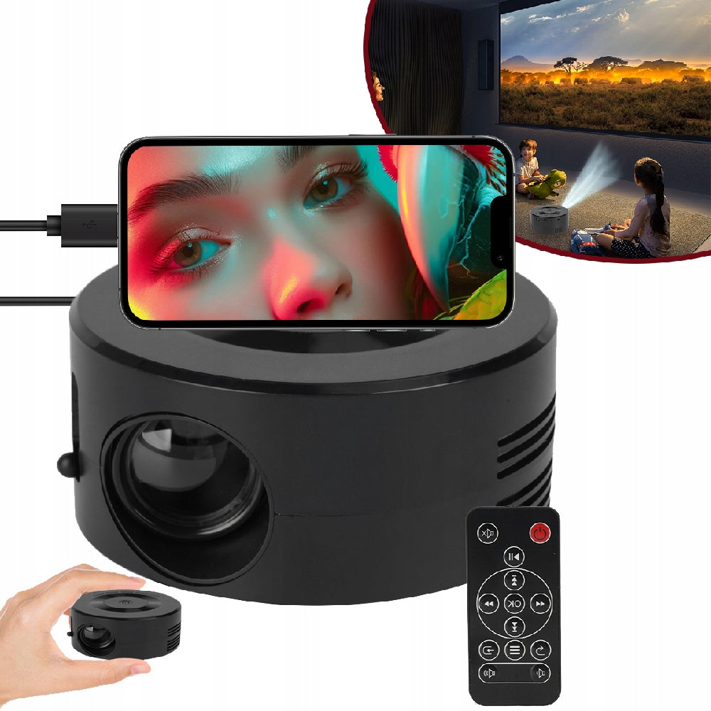 Mini Video Projector, Portable LED Projector with Phone Same Screen
