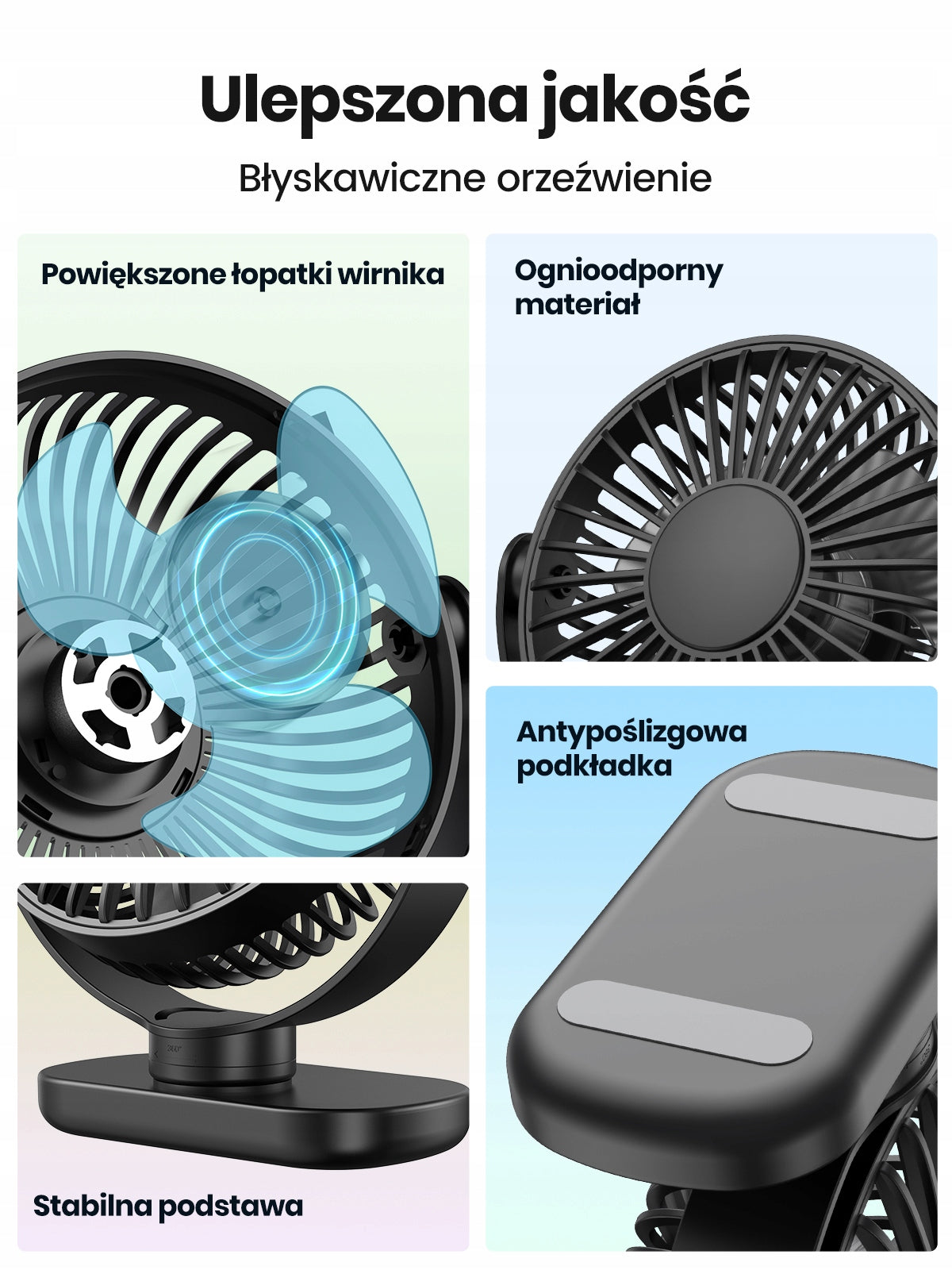 Mini Wentylator USB TOPK Przenośny Cichy do Biurka Podróży Manufacturer code K62C