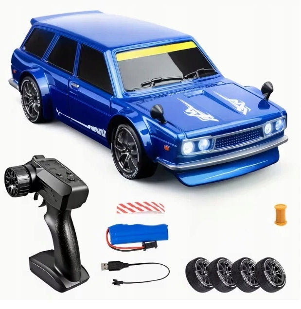 Mini drift car 1:24 – set with obstacles for home and office