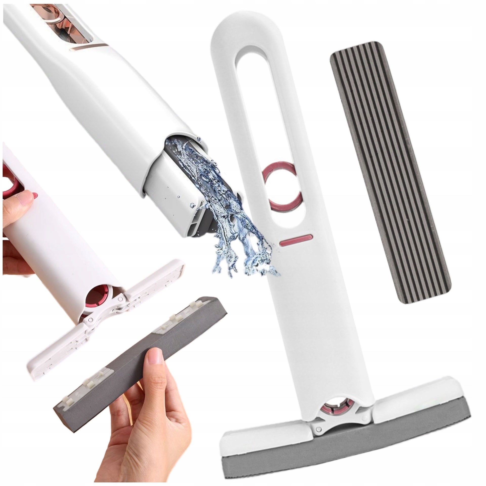 Mini folding flat mop with sponge for cleaning surface windows comfortable lightweight
