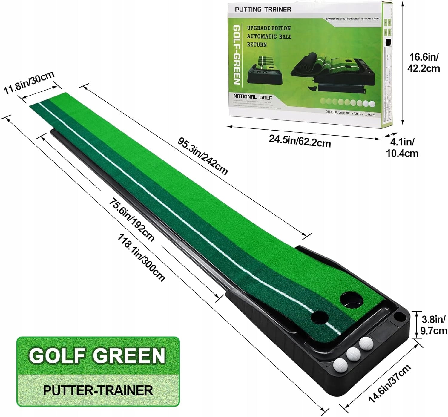 Mini golf game set mini golf green mat 3 balls learning training Packaging status original