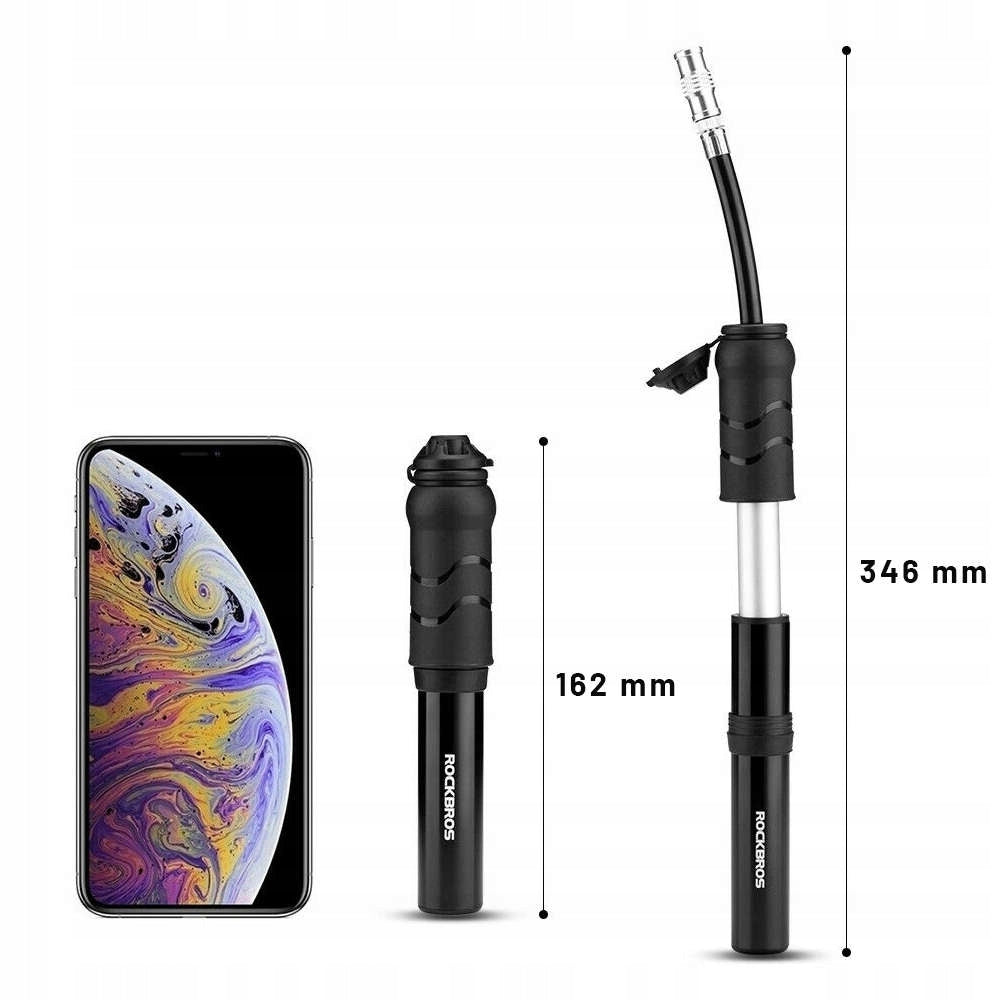 Mini hand bicycle pump ALU 100PSI 7 Bar, hose presta frame holder Kind manual
