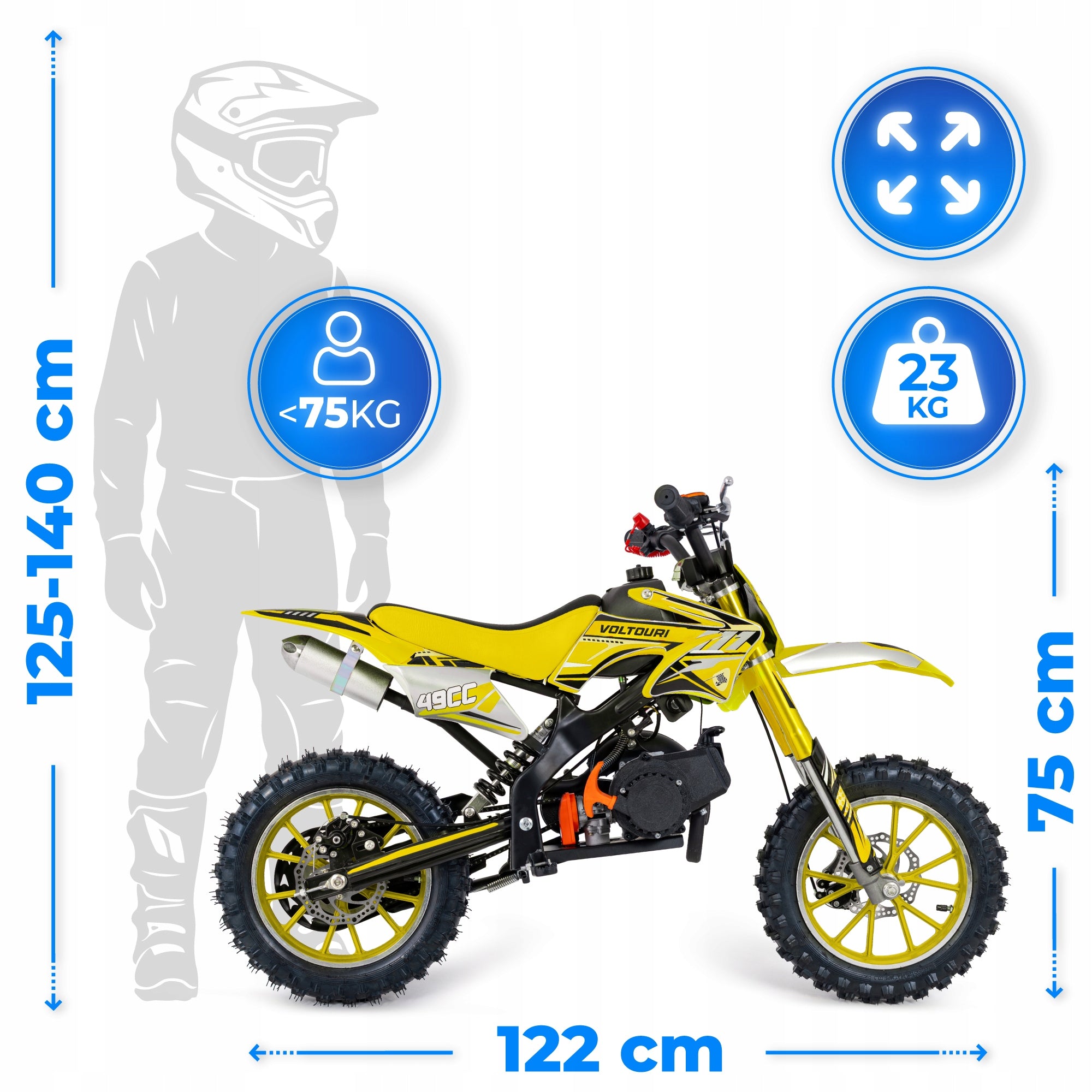 Mini motor for children 49CC cross combustion for children motorcycle 35km/h Packaging status original