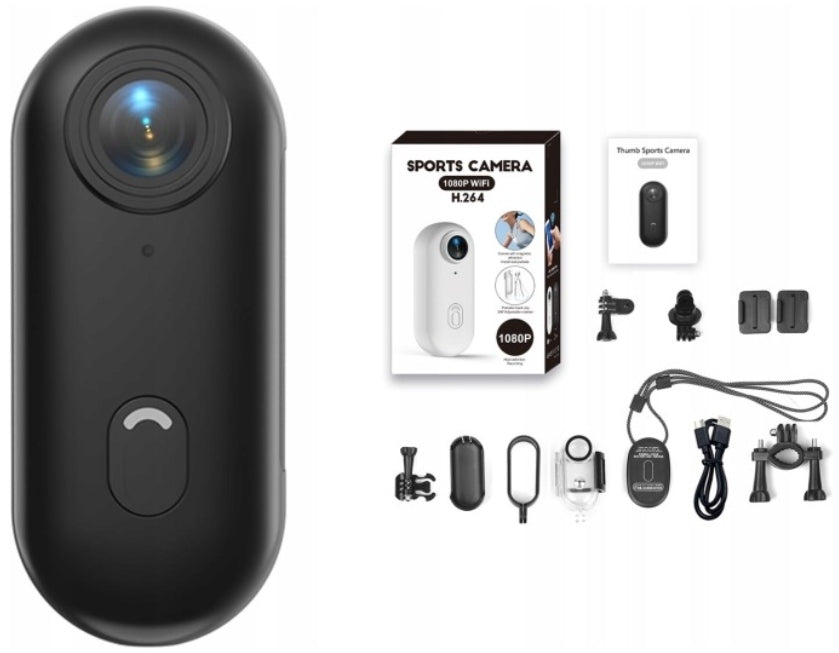 Mini sports camera Full HD 1080P black with Wi-Fi, waterproof, magnetic Manufacturer code 32301