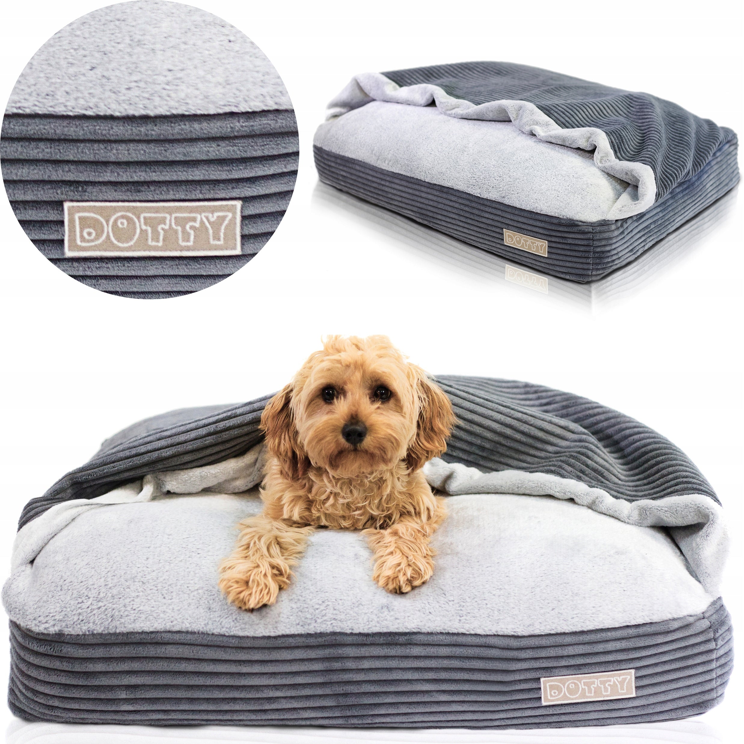 Mink bed for dog - dachshund bed with a layer of blanket with a hood Manufacturer code NORKAM-GRAFIT
