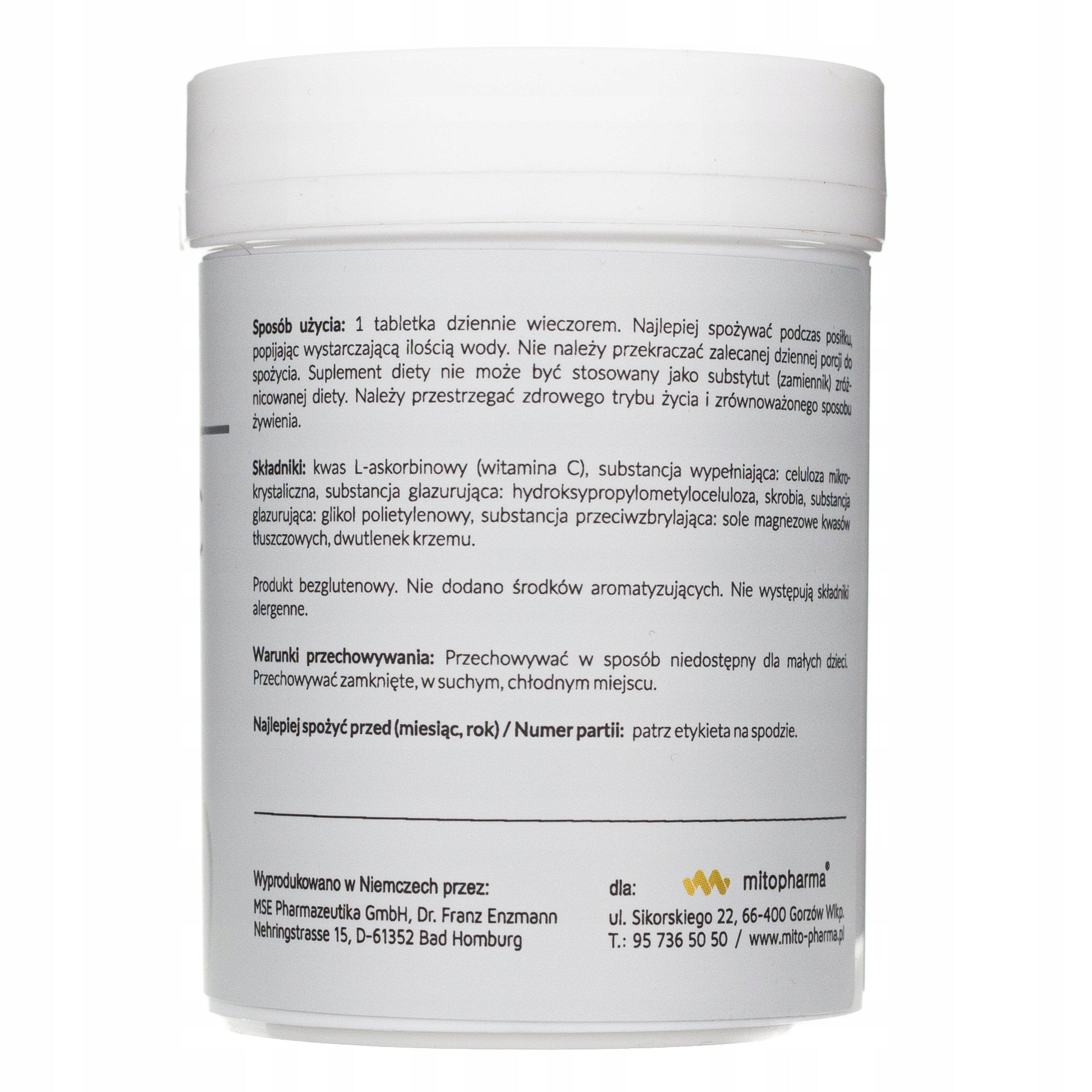Mitopharma VITAMIN C MSE MATRIX 500 mg High dose vitamin C 90 tabl. + Freebie Brand Mito-Pharma
