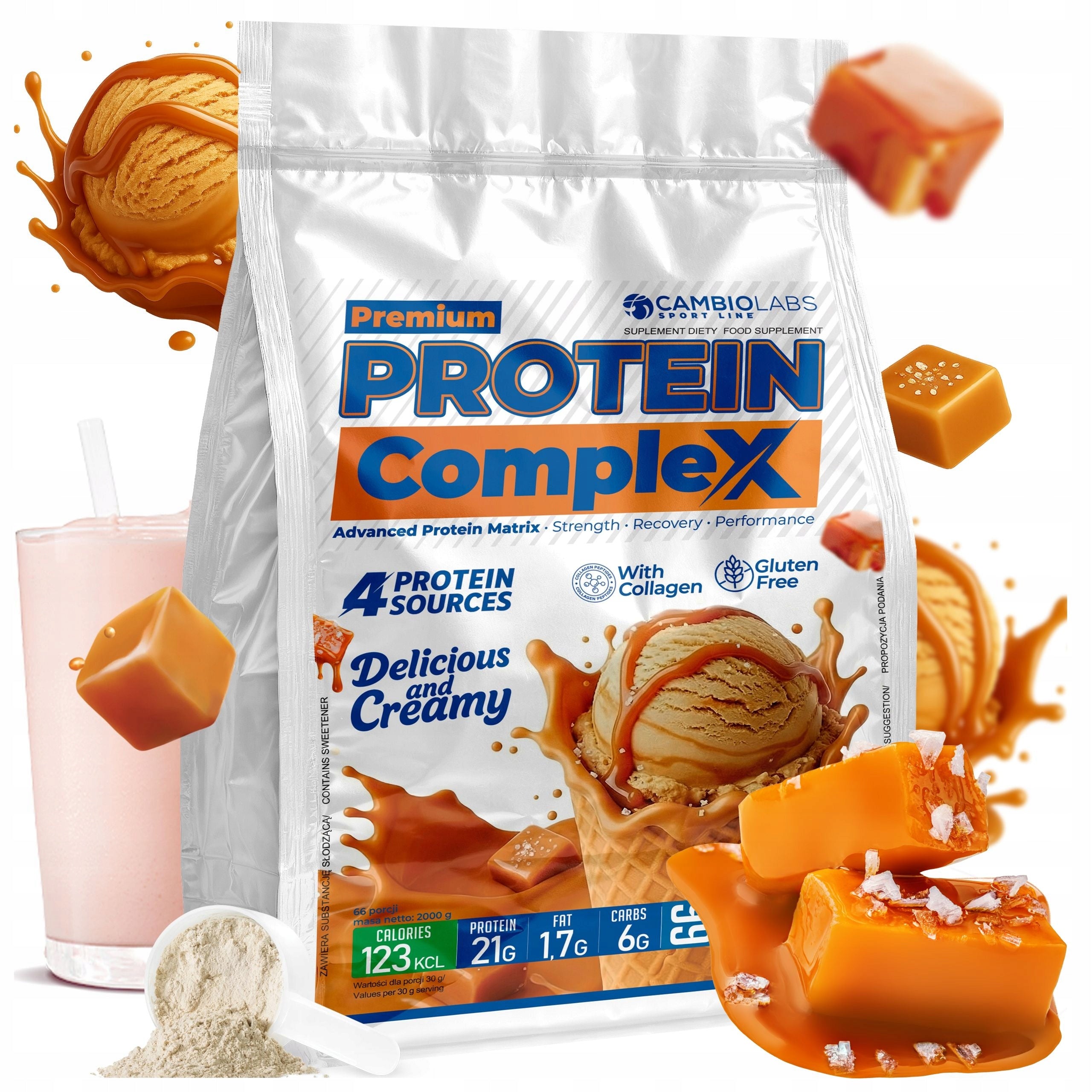 Mix Protein WPC Collagen Egg Albumin Protein Shake 2kg Salt Caramel