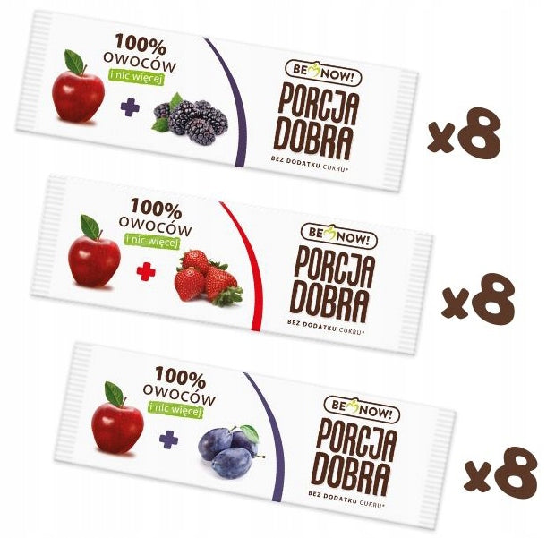 Mix SNACKS 24 x LEAVES 16 g PORCJA DOBRA 3 FLAVORS STRAWBERRY BLACKBERRY PLUM Medical device no
