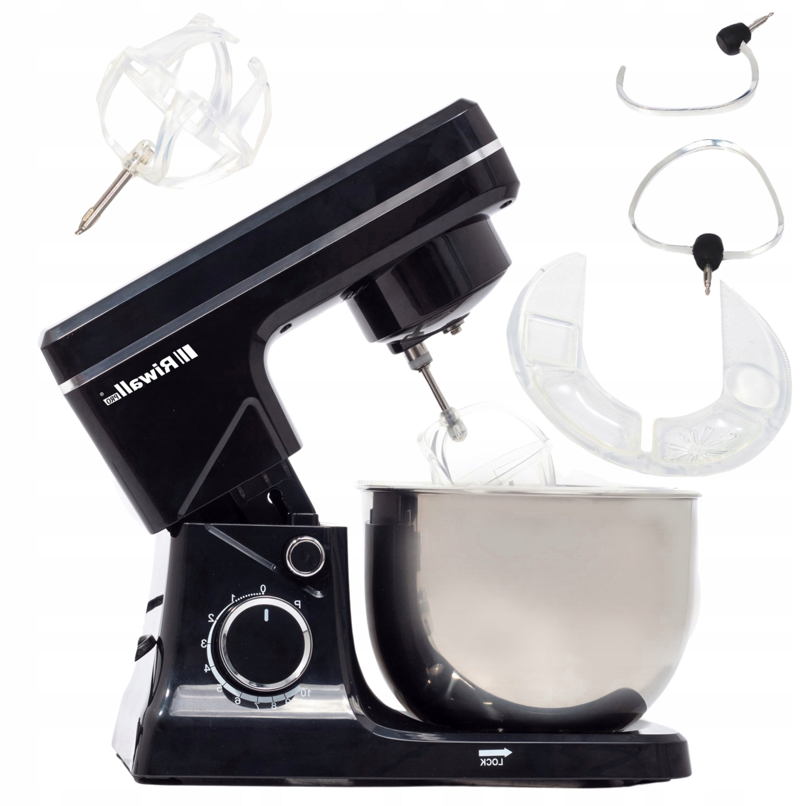 Mixer Planetary Food Processor Multifunctional 7in1 2500W 4L Black