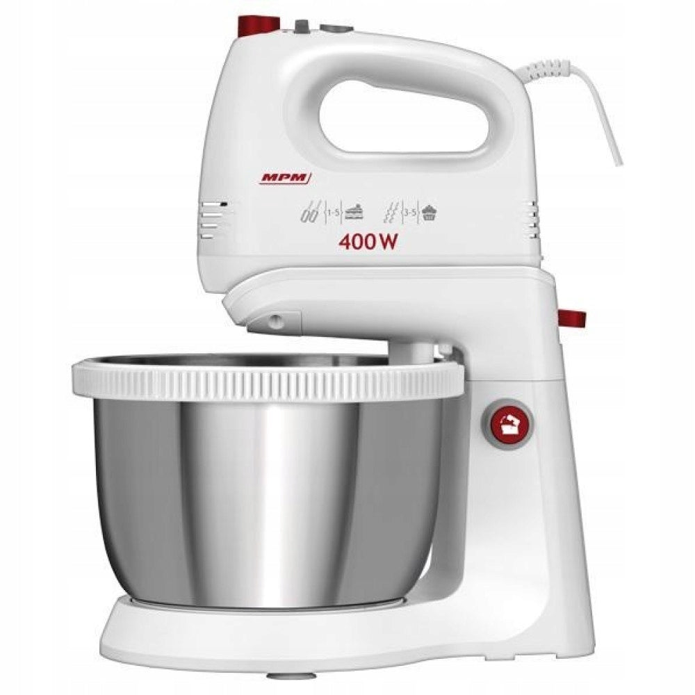 Mixer with rotating bowl Inox MPM MMR-21Z 400W white