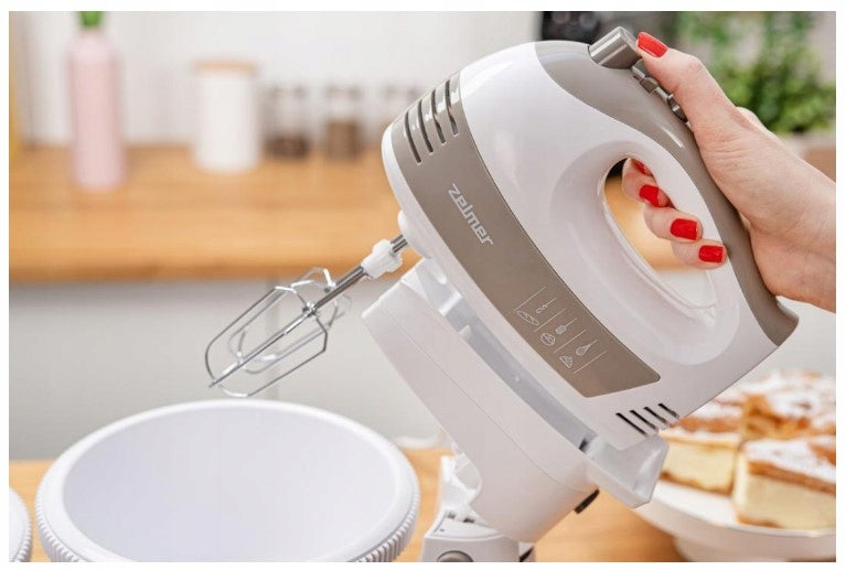Mixer with two bowls Zelmer ZHM2460C 500W white and grey Included equipment whisking tips stirrers