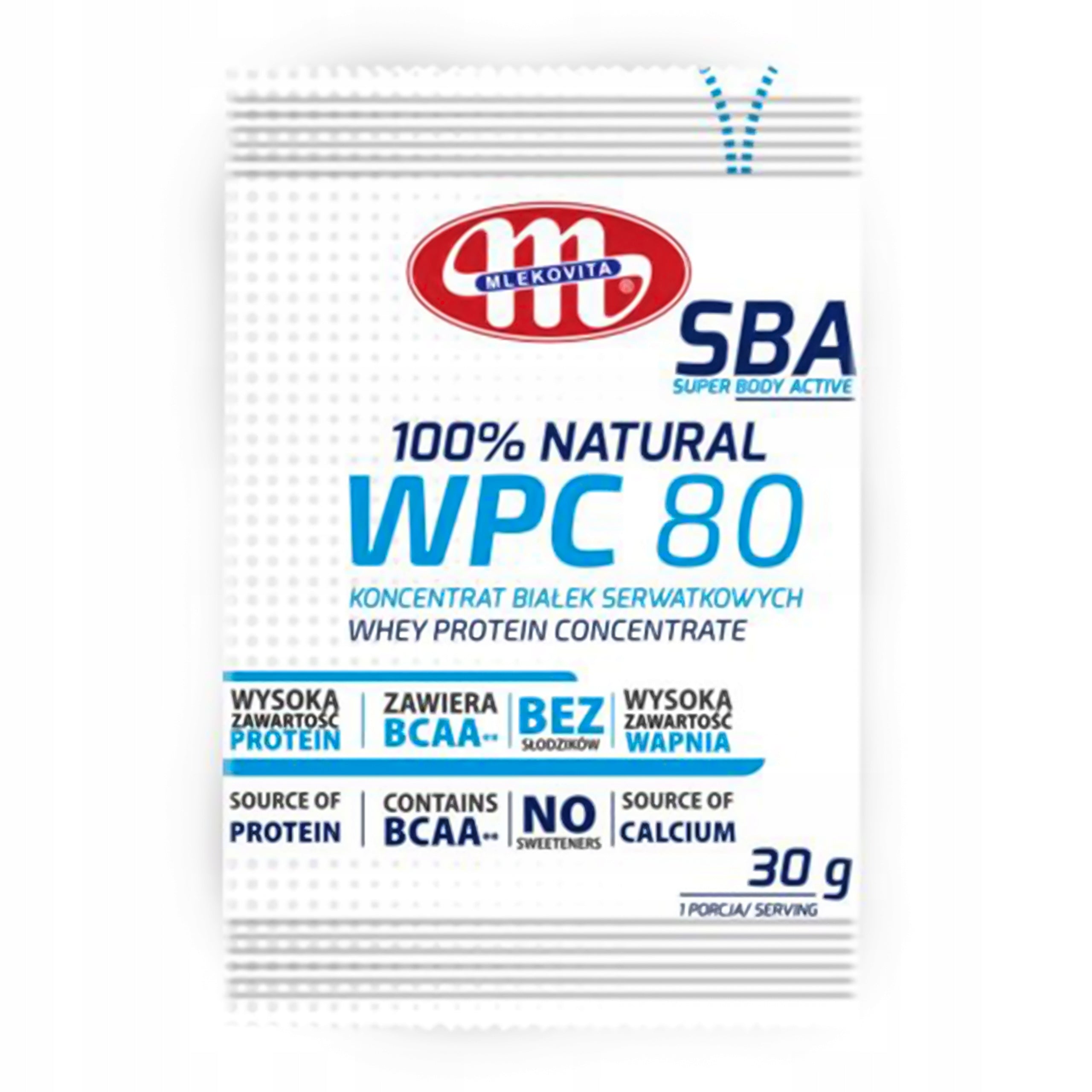 Mlekovita SBA WPC 80 30g whey protein muscle mass strength Expiration date at least 3 months from the date of purchase