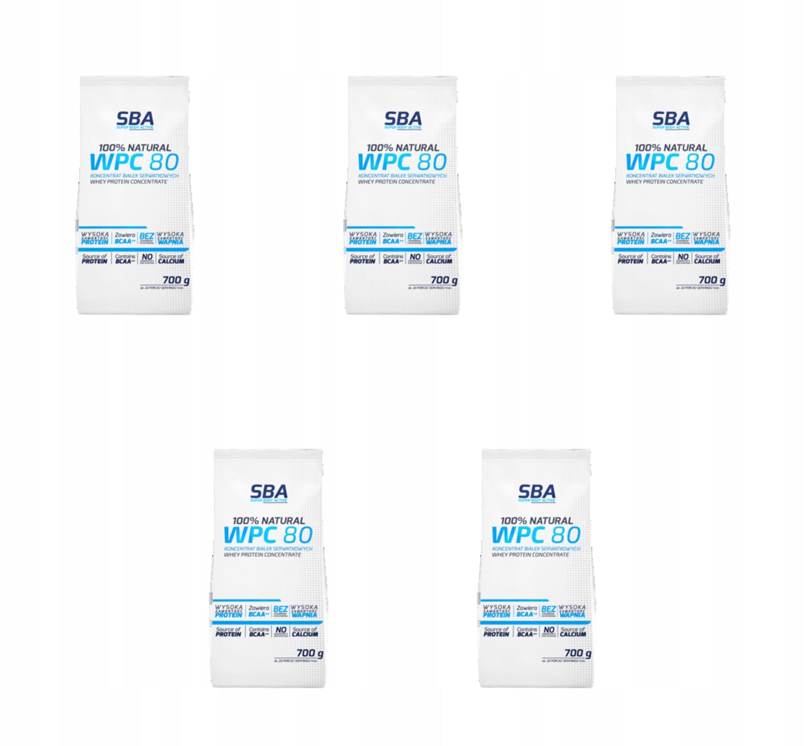 Mlekovita SBA WPC 80 Whey Protein Concentrate 700g X5