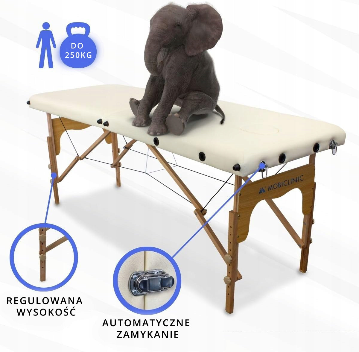Mobiclinic CM-01 Solid Portable Folding Massage Table 180x60cm 250kg EAN (GTIN) 8436036559755