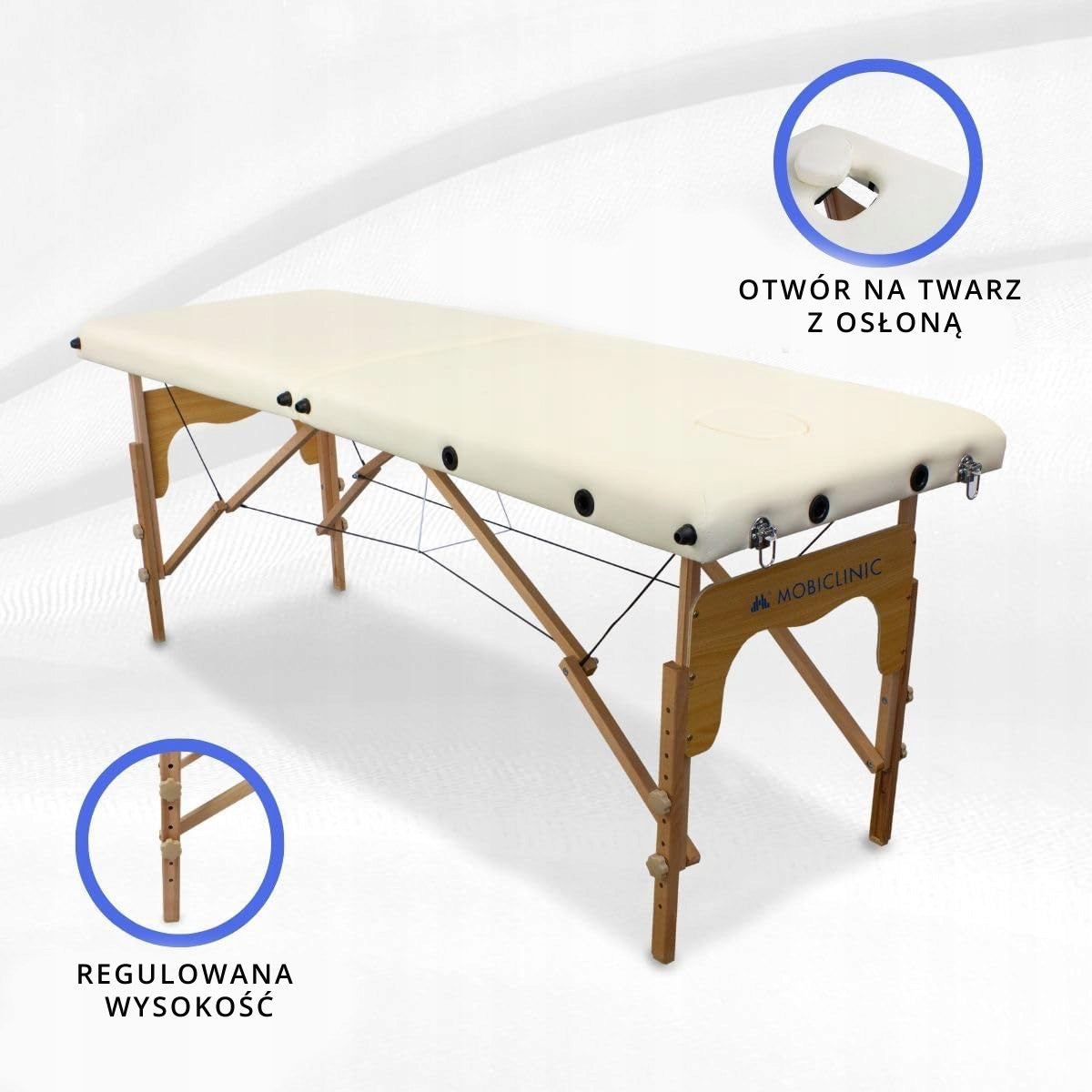 Mobiclinic CM-01 Solid Portable Folding Massage Table 180x60cm 250kg Manufacturer code CM-01 BASIC
