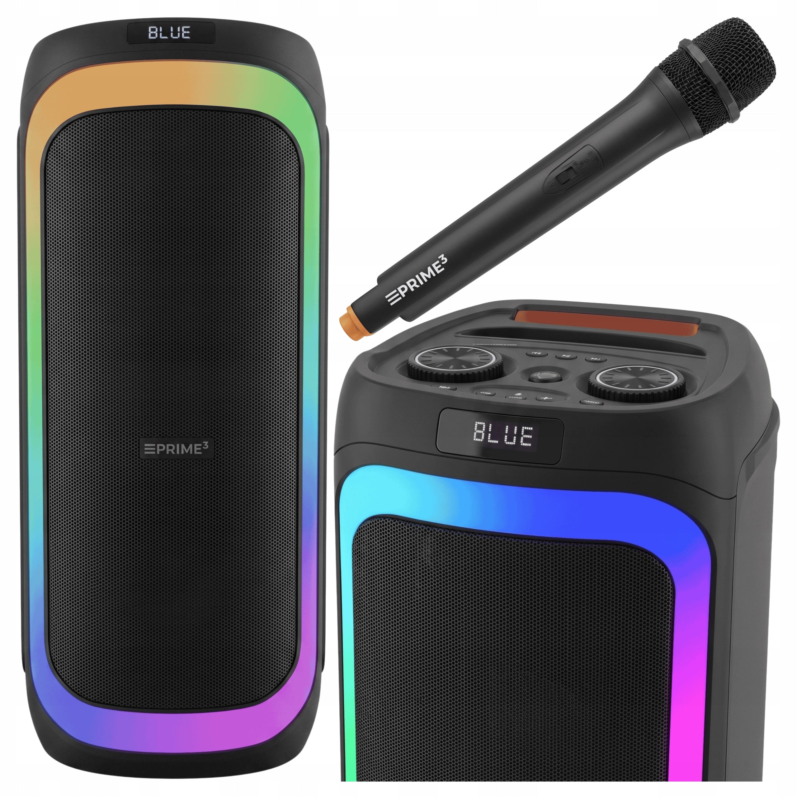 Mobile Bluetooth Speaker Karaoke Prime3 Audio System Rechargeable + Microphone
