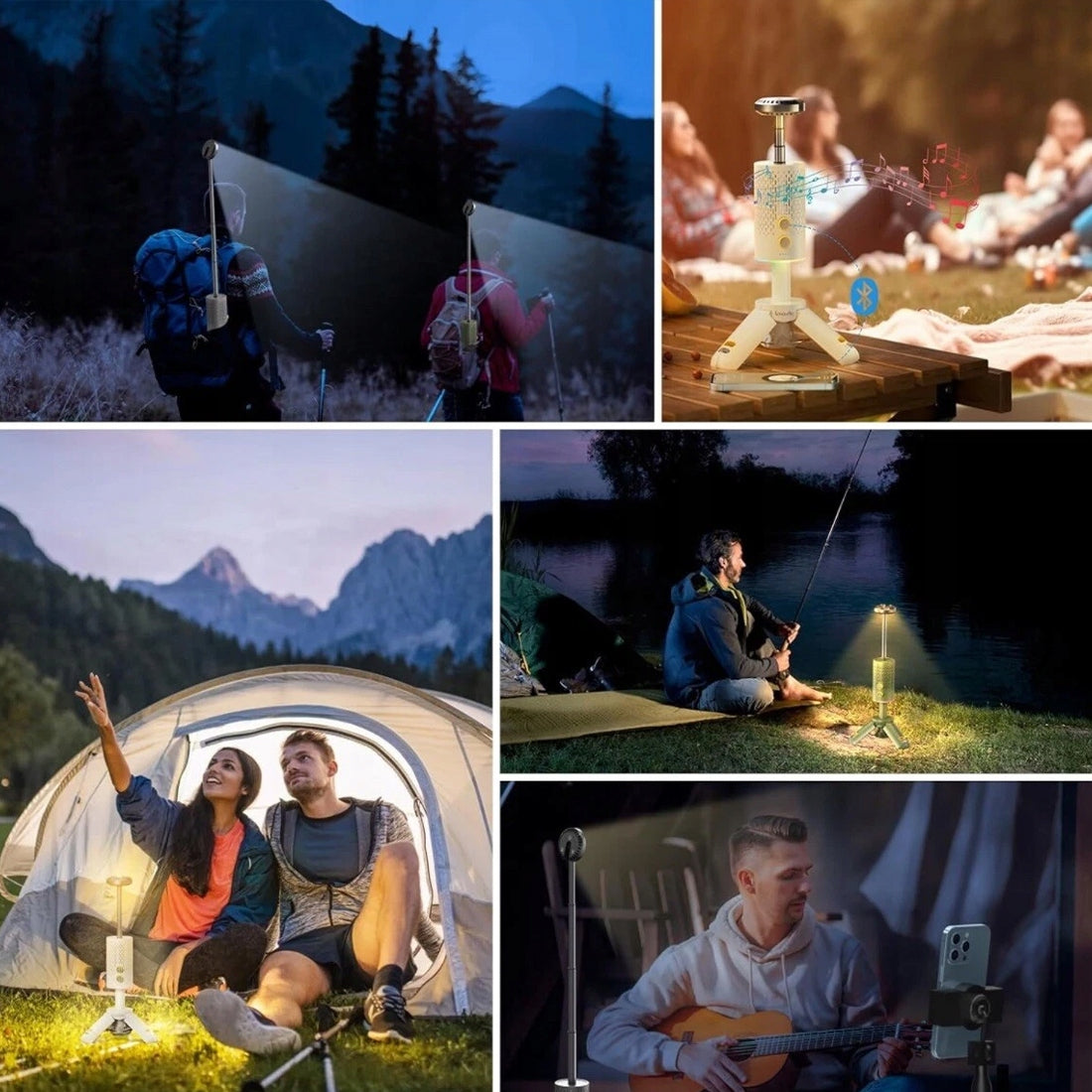 Mobile Camping Lamp with Bluetooth Speaker Portable 1Mii R7 Manufacturer code AUA-R7