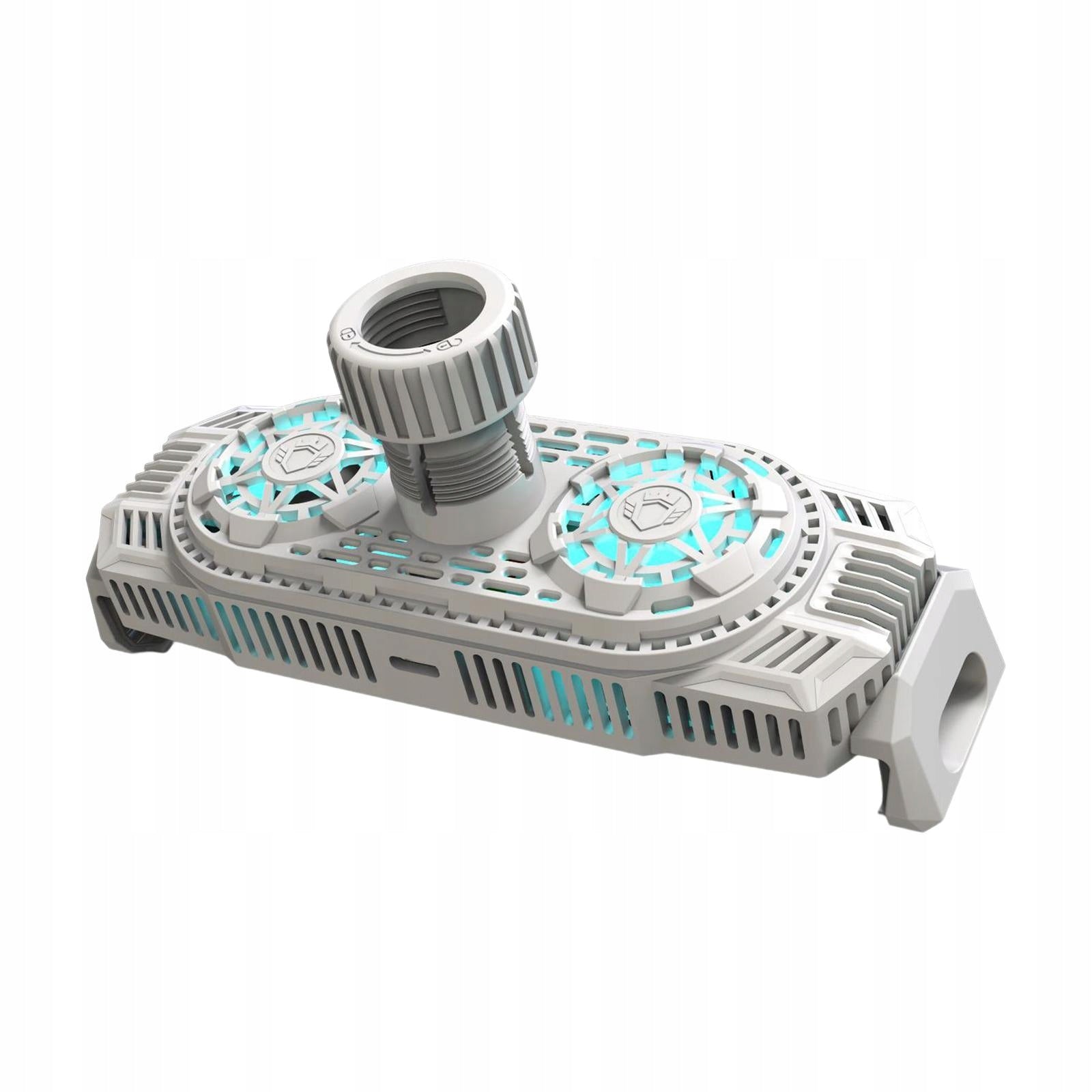 Mobile Phone Radiator with Holder Dual Fans Retractable Heatsink Cell White