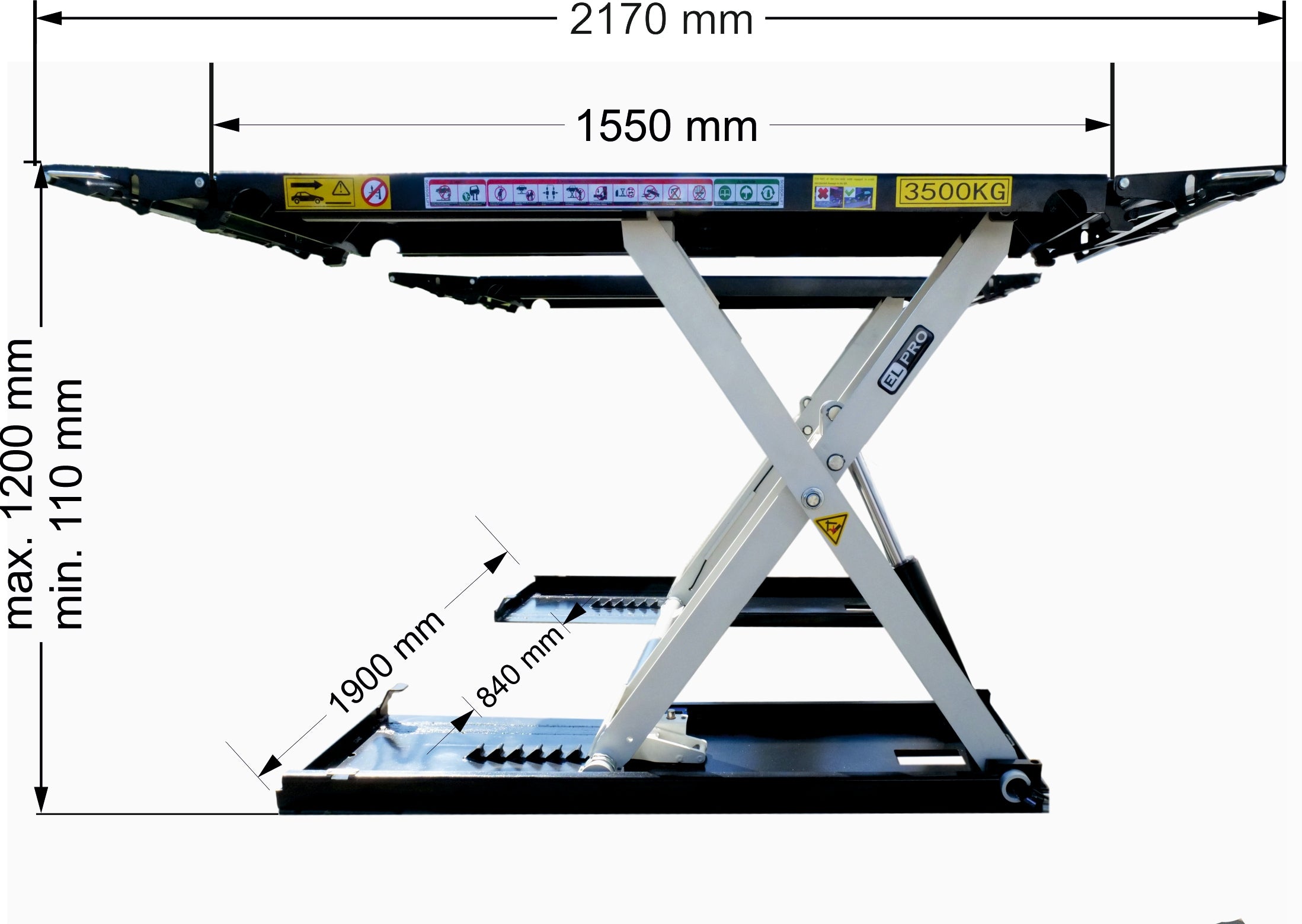 Mobile Scissor Lift High 120 cm 1,2m ELPRO PN35NP Brand Elpro