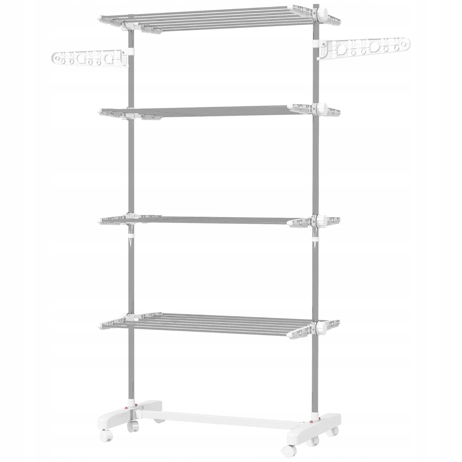 Mobile laundry rack on wheels, 4 levels, foldable, 142 x 55 x 172 c