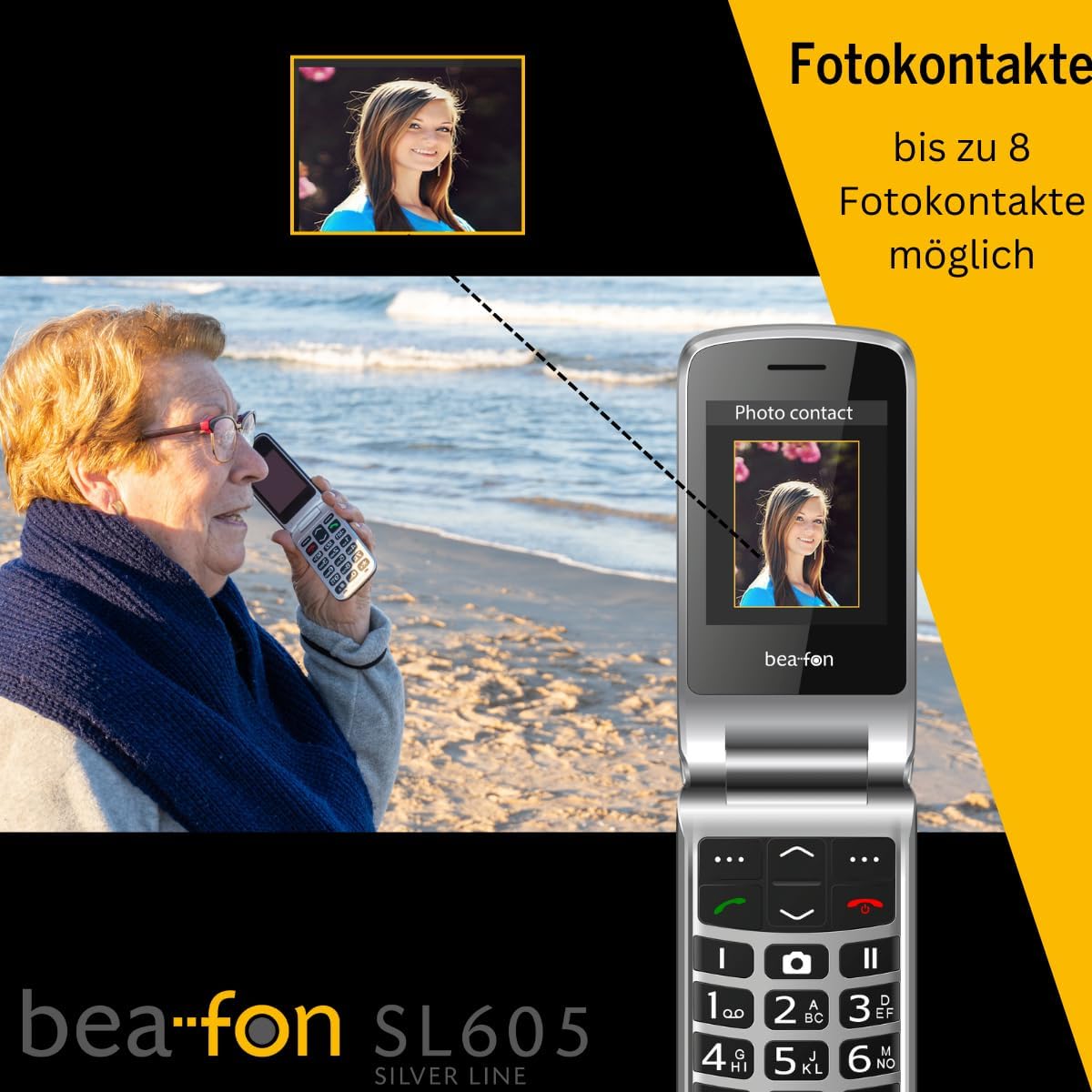 Mobile phone Bea-fon C400 4 MB / 32 GB black Built-in memory 32 GB
