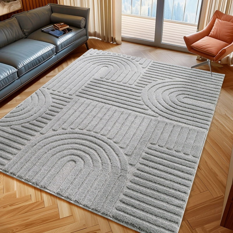 Modern 3D carpet, for living room, bedroom grey 140 cm x 200 cm certificate Packaging status original