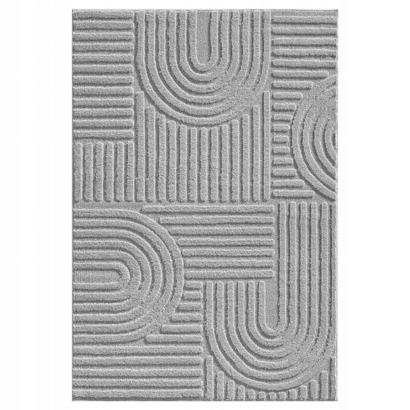 Modern 3D carpet, for living room, bedroom grey 140 cm x 200 cm certificate