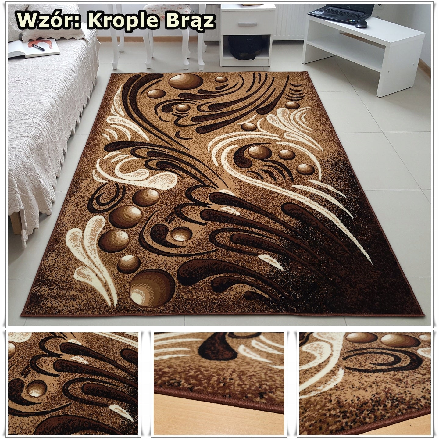 Modern Carpet BCF Shiraz 200x300 2x3 Grey Brown Bordo for Room Product width 200 cm