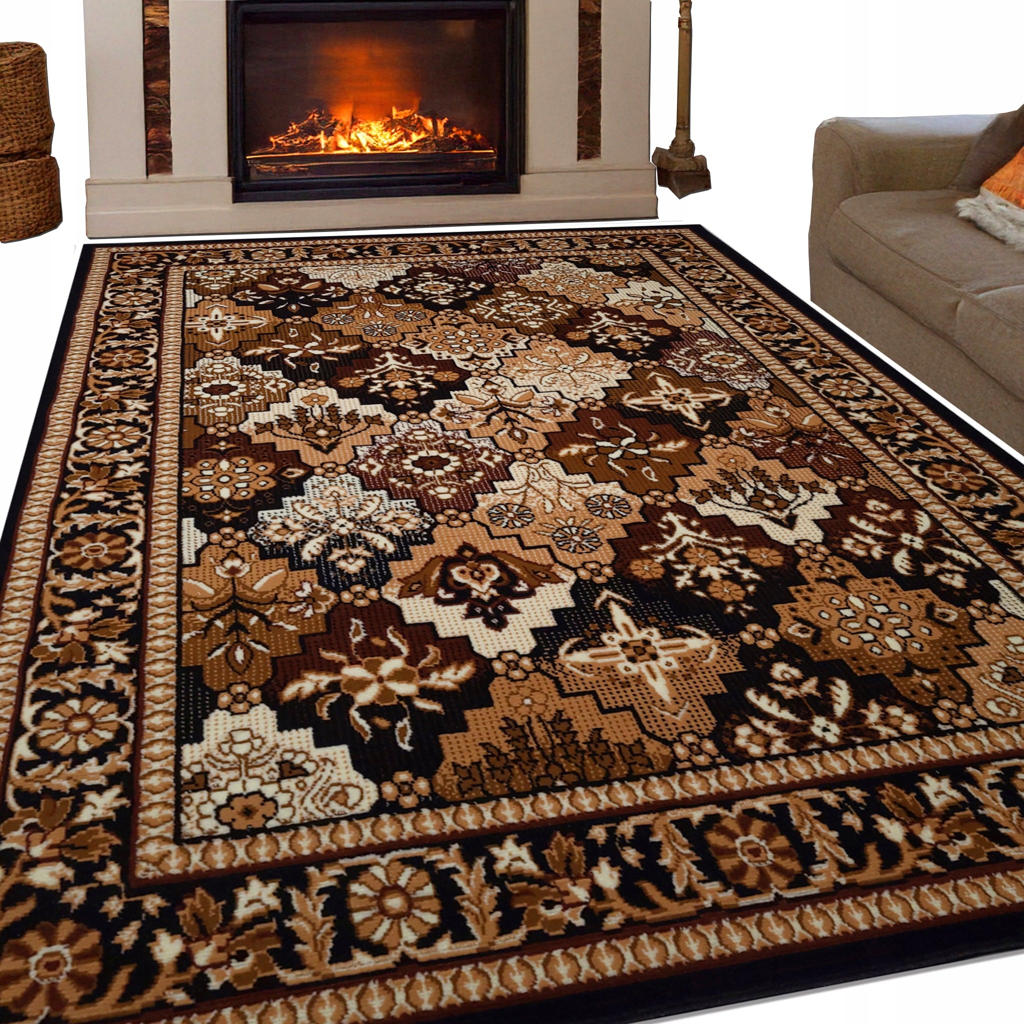Modern Carpet BCF Shiraz 200x300 2x3 Grey Brown Bordo for Room