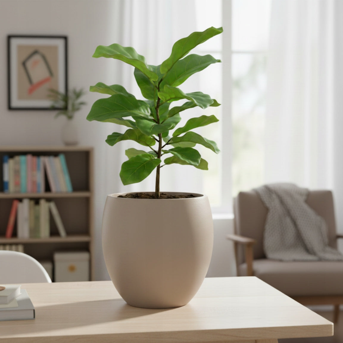 Modern Large Planter Beige for Home and Office Brand no brand