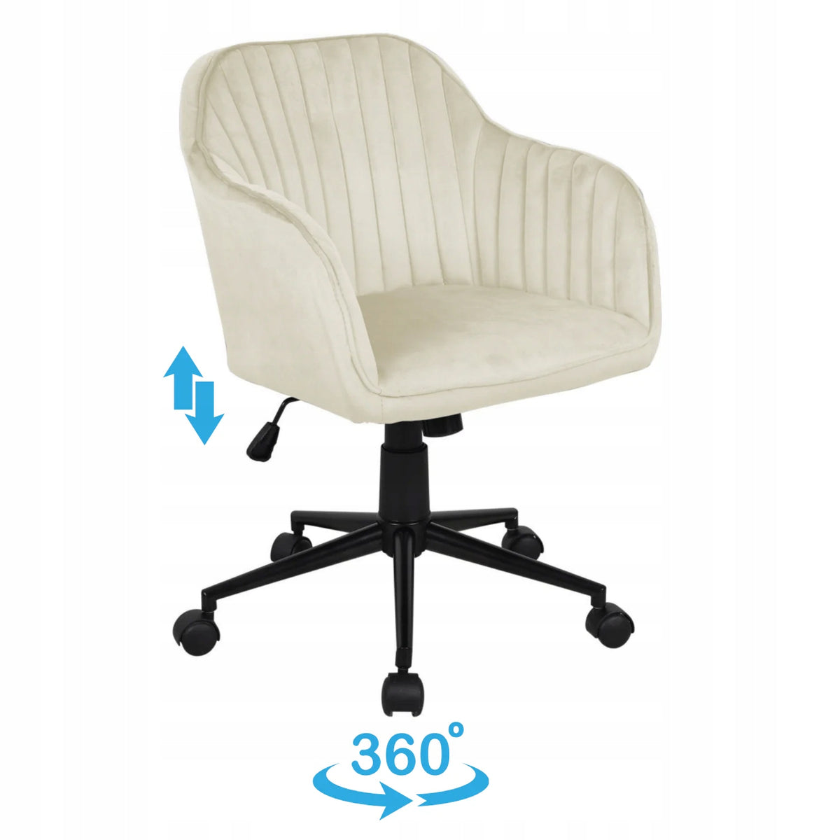 Modern Office Chair Swivel Beige for Cashmere Office Velour CELINE Brand MONOVO